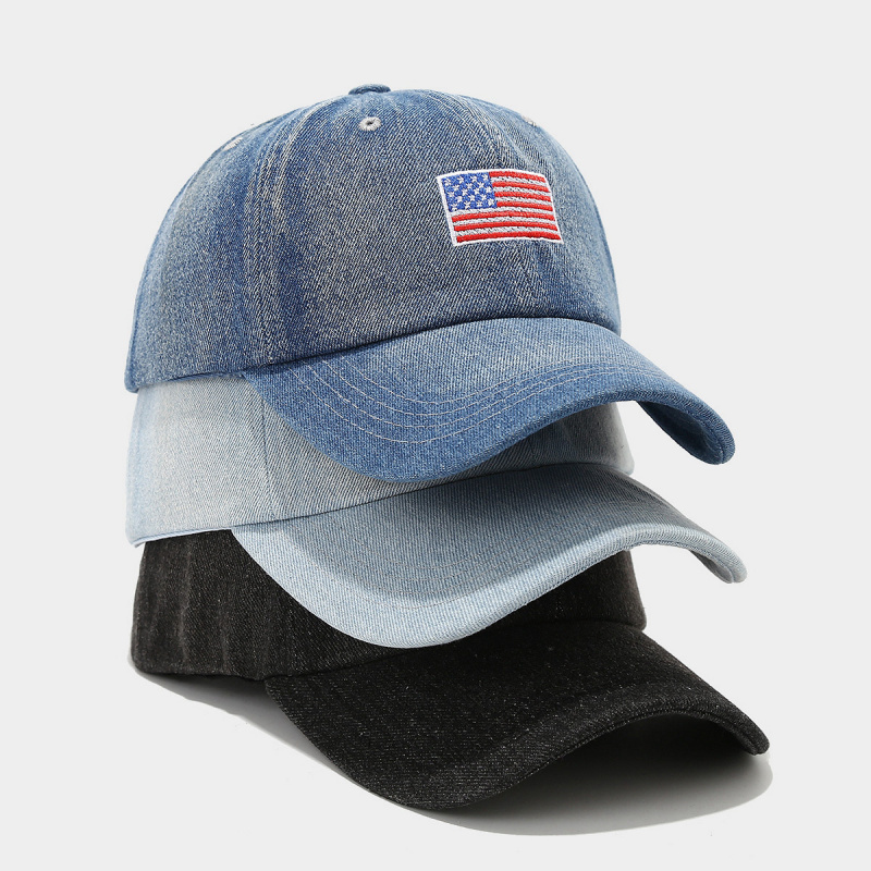 Dad Hat Cotton - Vintage Washed Denim Baseball Cap USA