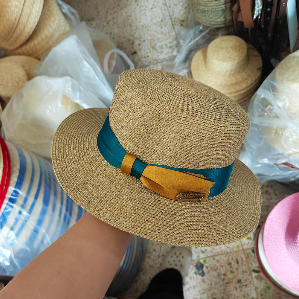 Snapback Hat Flat - 1pcs Luxury Elegant Women Summer Straw
