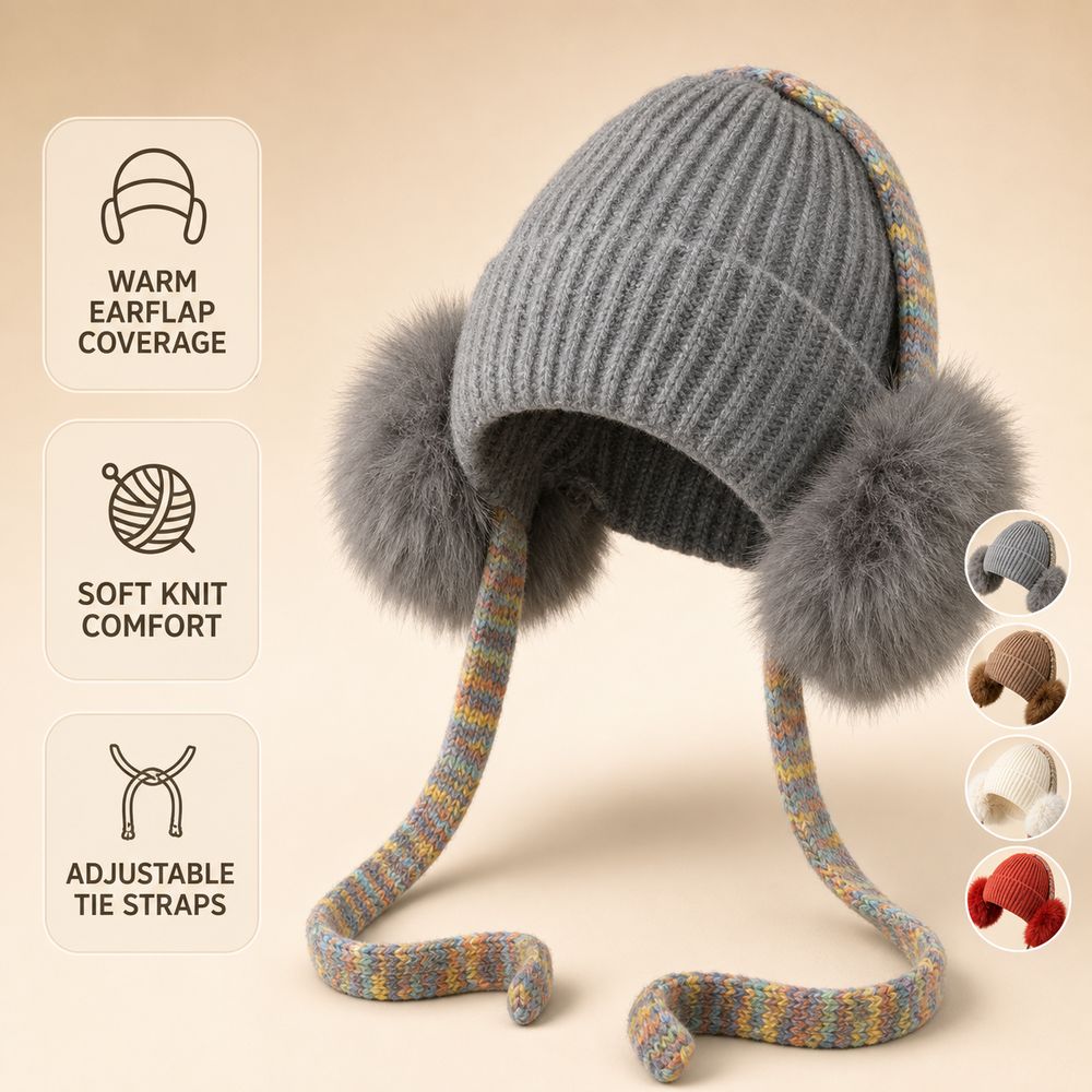 Daily Knit Ear Flap Beanie Fle - Beanie Cuffed Knit recension och pris