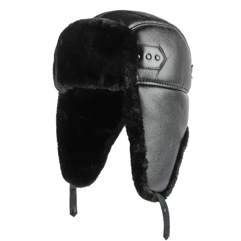 HT4002 New PU Leather Russian  - Winter Trapper Hat recension och pris