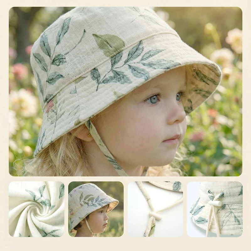 Muslin Baby Summer Hat Adjusta - Bucket Hat Cotton recension och pris