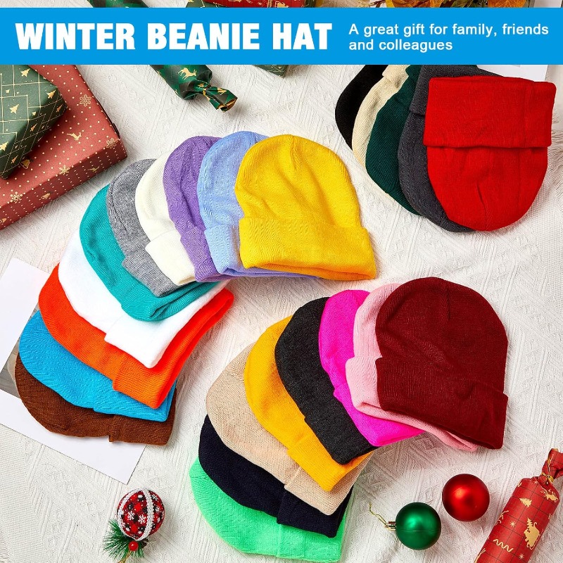 1pc Winter Warm Thick Beanie H - Beanie Cuffed Knit recension och pris