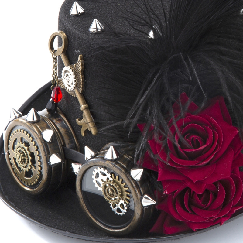 Y166 Vintage Steampunk Hat Top - Fedora Hat Wool recension och pris