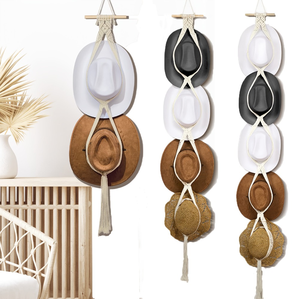 Bohemian Macrame Hat Hanger Ha - Sun Hat Wide Brim recension och pris