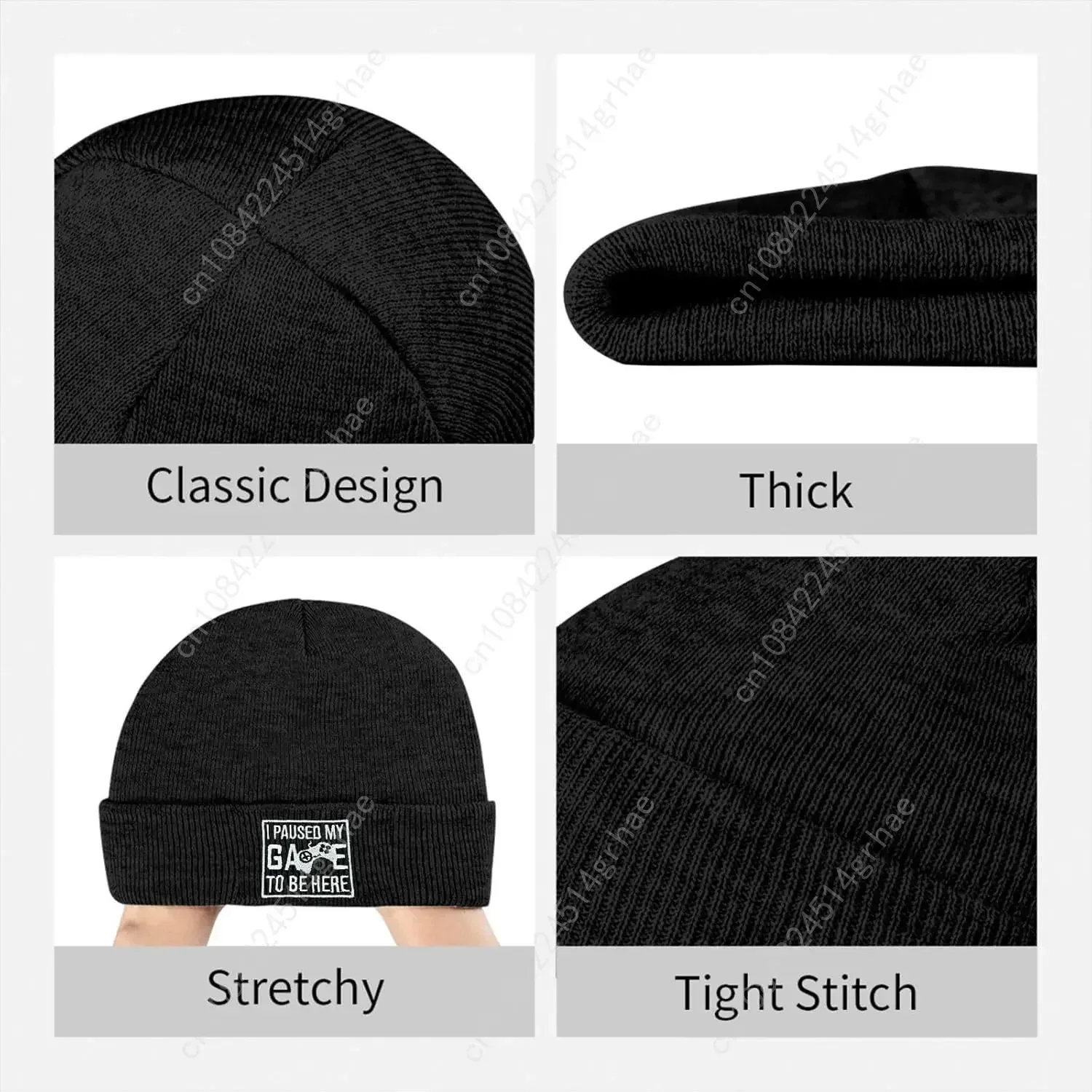 Fish Embroidery Beanie Hat Win - Beanie Cuffed Knit recension och pris