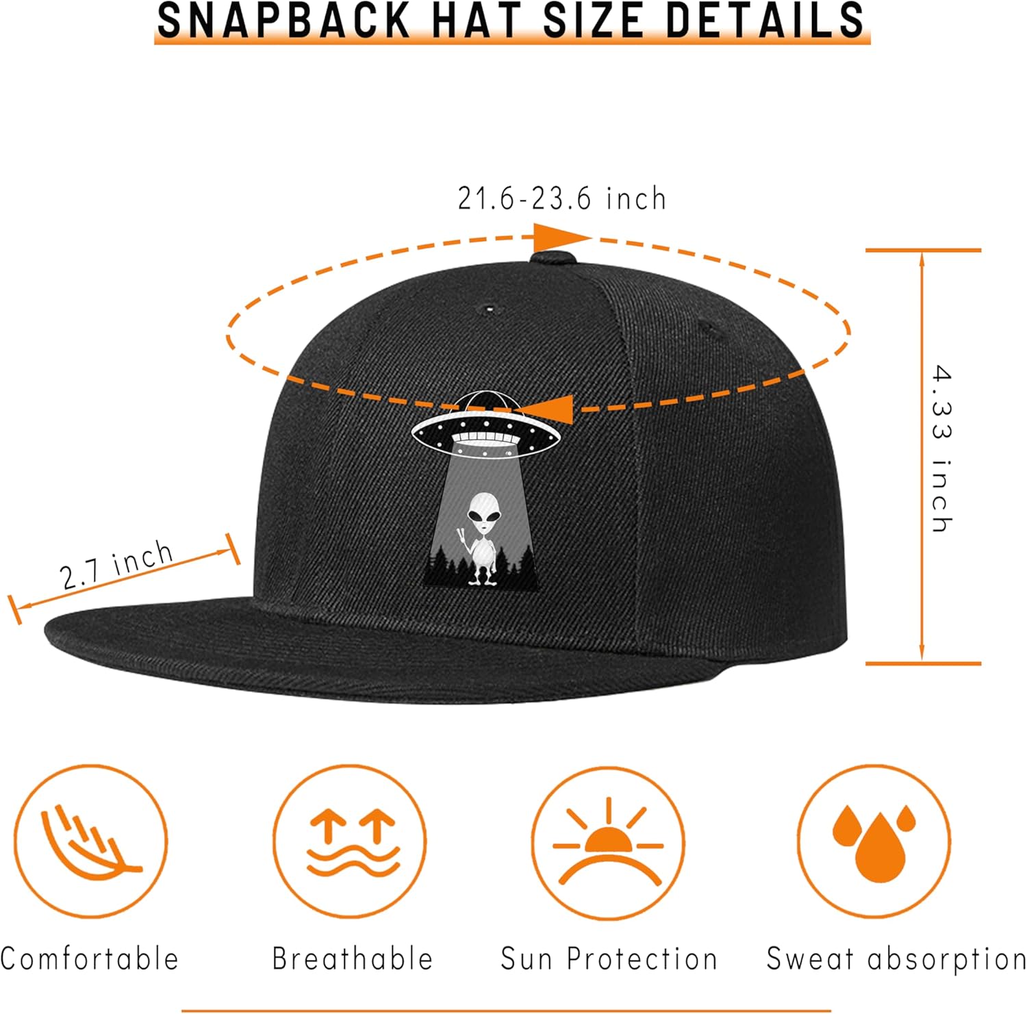 Ufo Aliens Snapback Hats for M - Snapback Hat Flat recension och pris