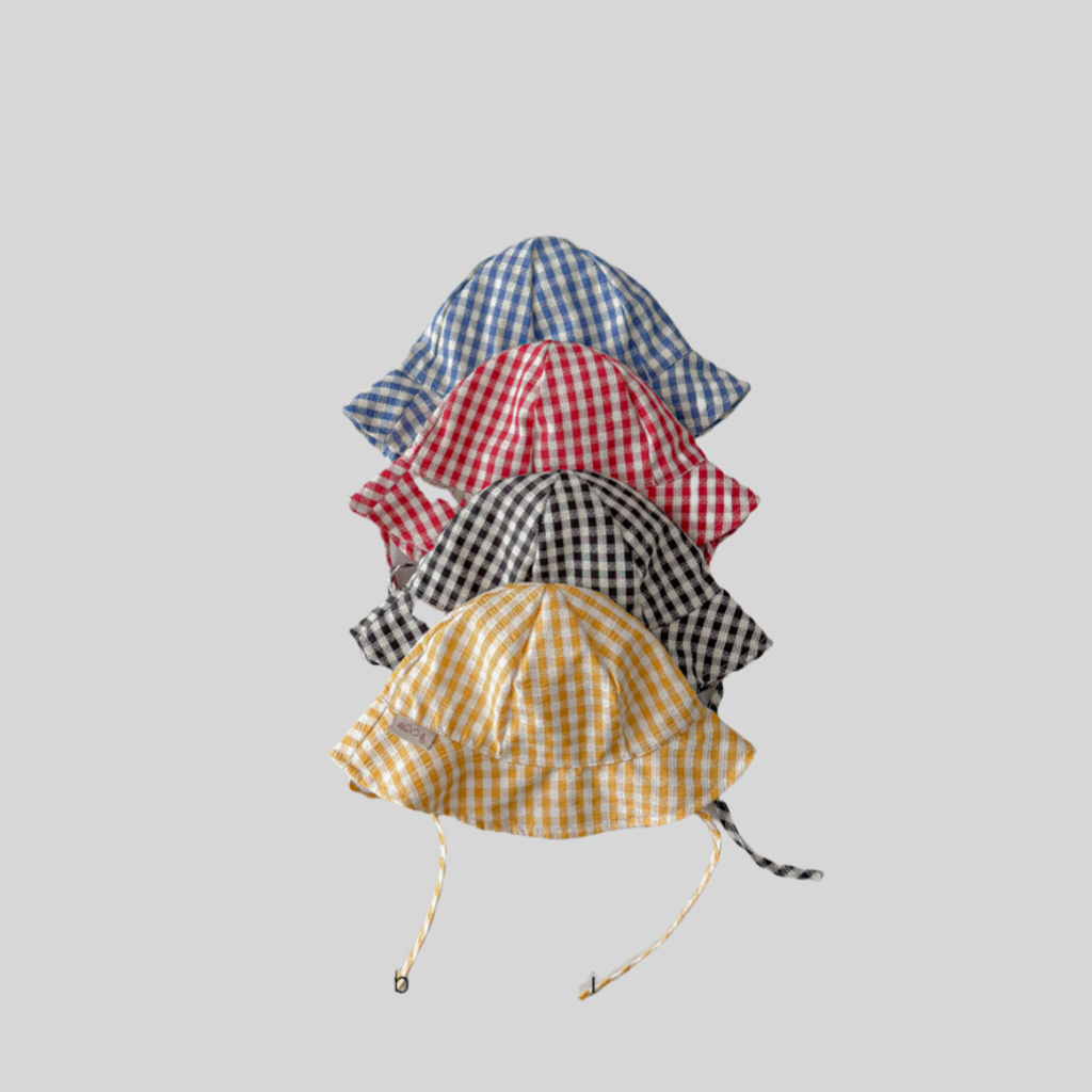 Ins Style Plaid Baby Bucket Ha - Bucket Hat Cotton recension och pris