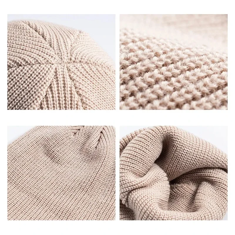Winter Knitted Hat Warm Outdoo - Beanie Cuffed Knit recension och pris